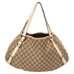 Gucci Beige GG Canvas and Leather Medium Abbey Shoulder Bag