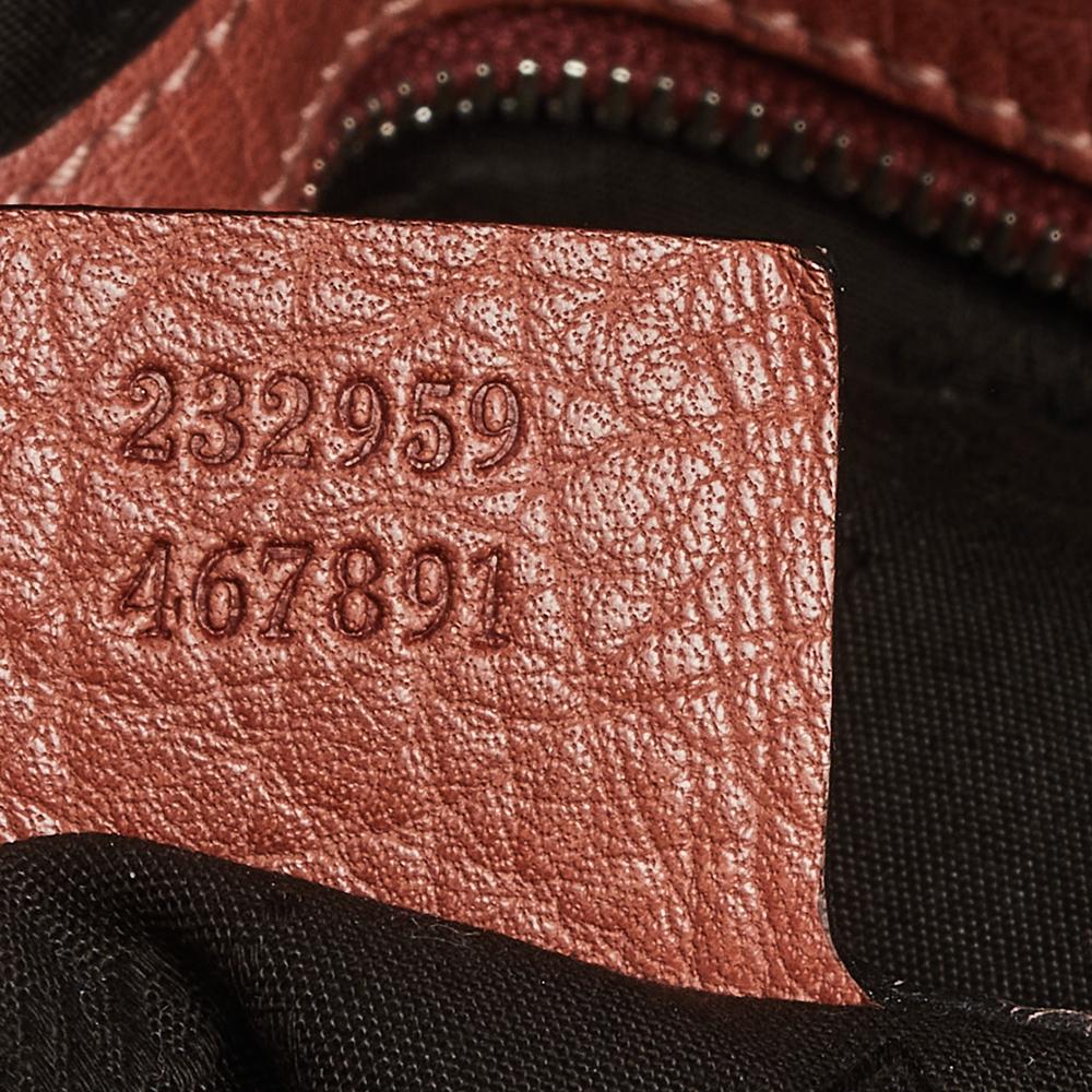 Gucci Borsa a tracolla media in tela e pelle GG Beige Bamboo Bar 6