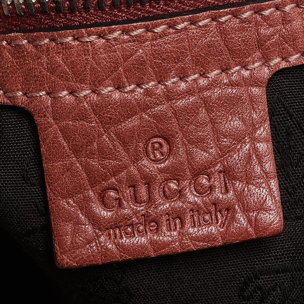 Gucci Borsa a tracolla media in tela e pelle GG Beige Bamboo Bar 5