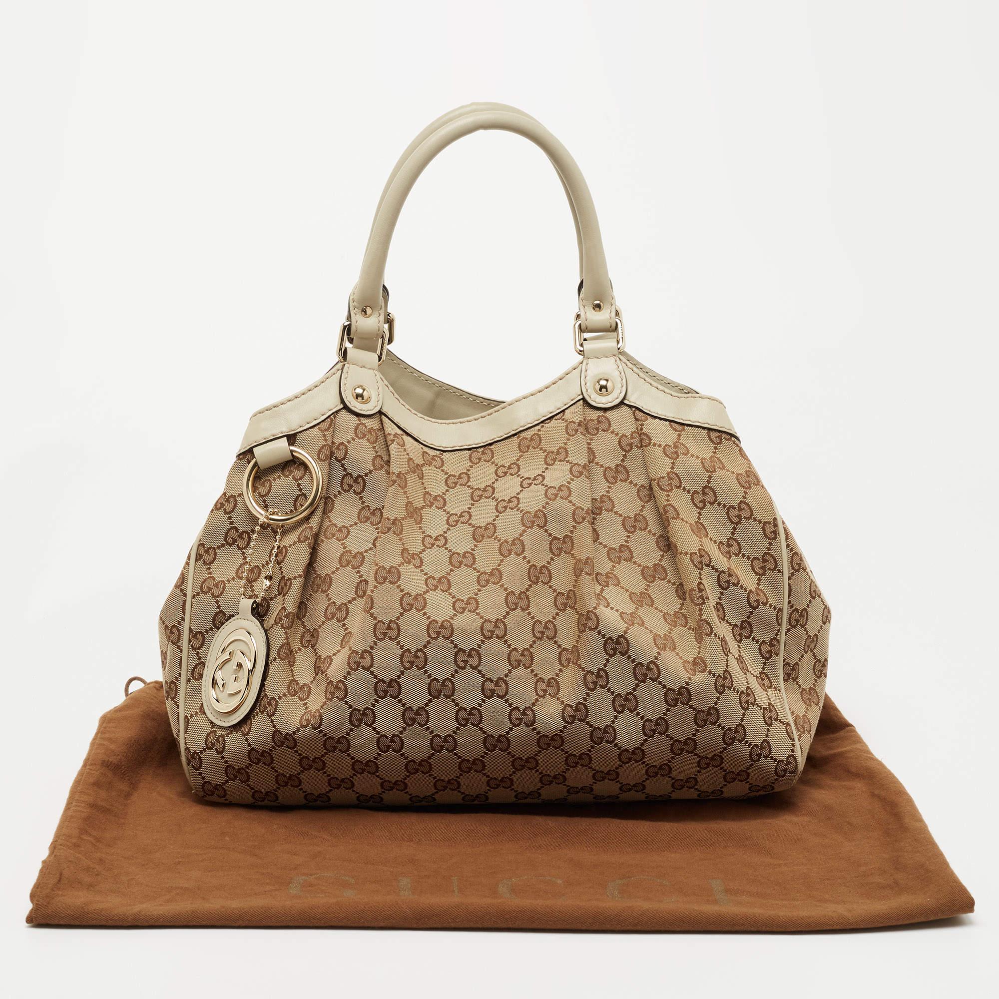 Gucci Beige GG Canvas and Leather Medium Sukey Tote 7