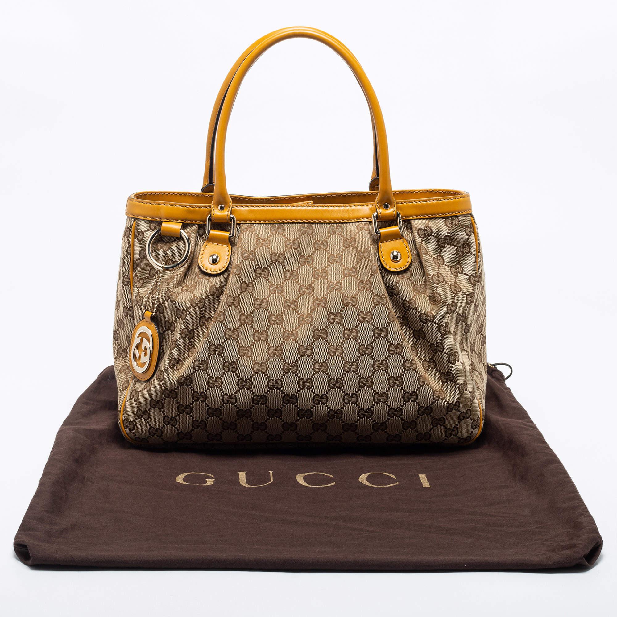 Gucci Beige GG Canvas and Leather Medium Sukey Tote 10