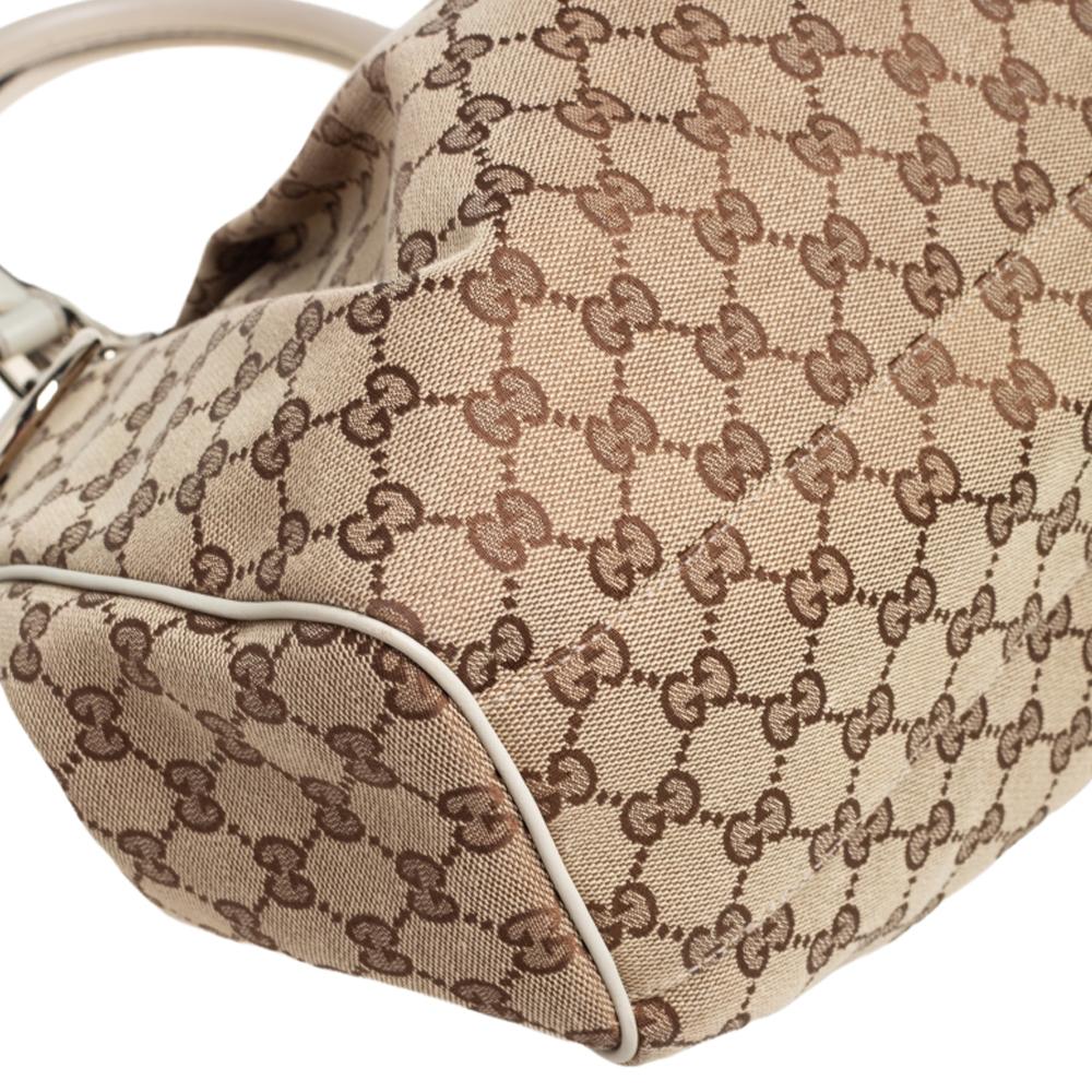 Gucci Beige GG Canvas und Leder Medium Sukey Tote 2