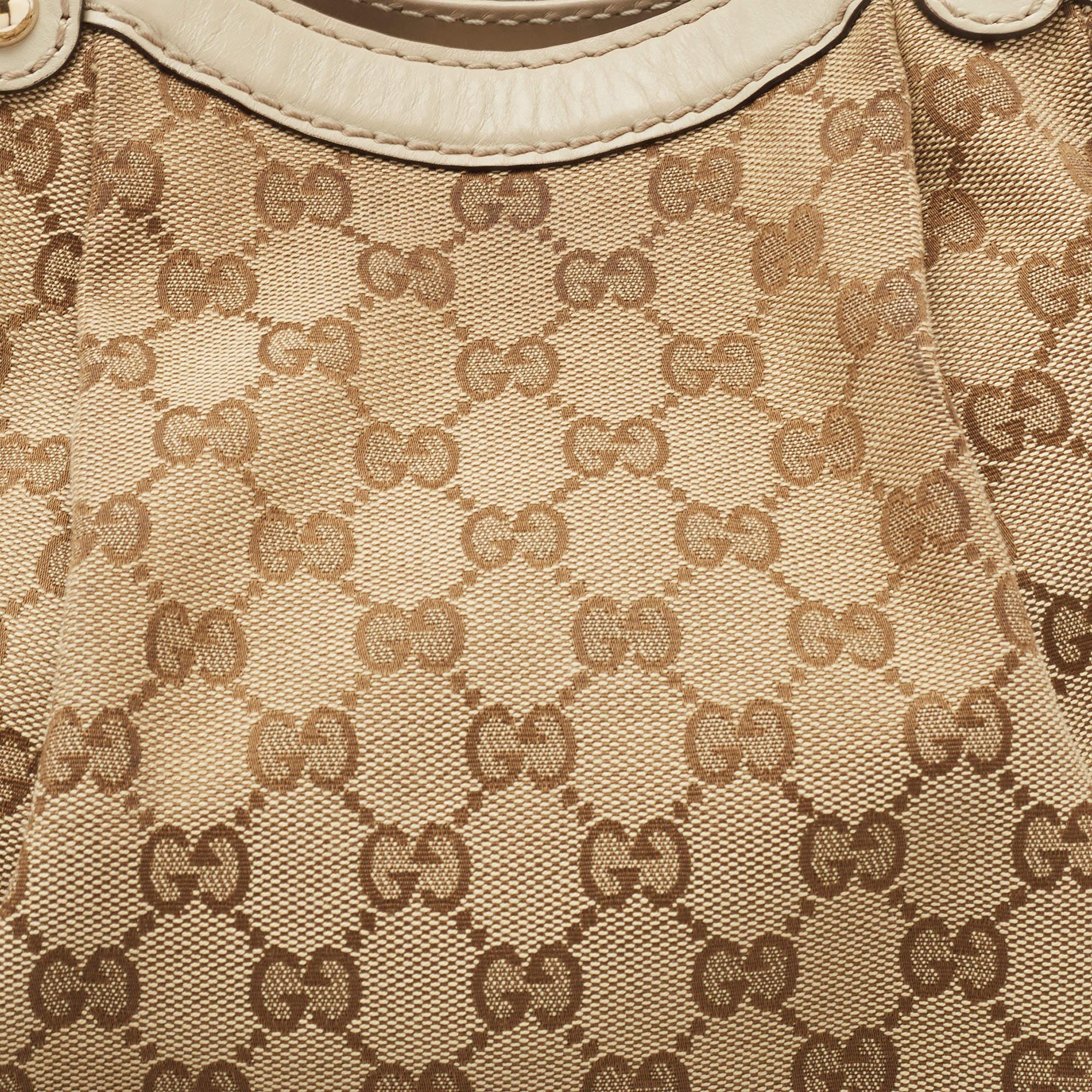 Gucci Beige GG Canvas and Leather Medium Sukey Tote 2