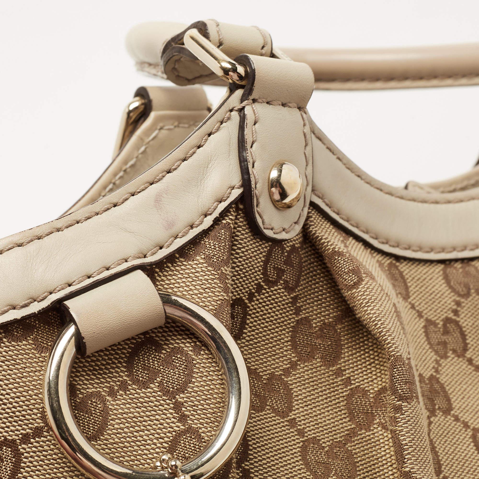 Gucci Beige GG Canvas and Leather Medium Sukey Tote 2