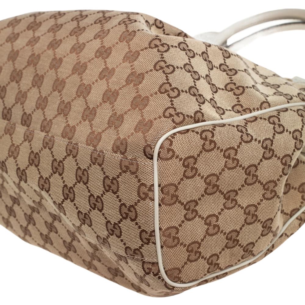 Gucci Beige GG Canvas und Leder Medium Sukey Tote 3