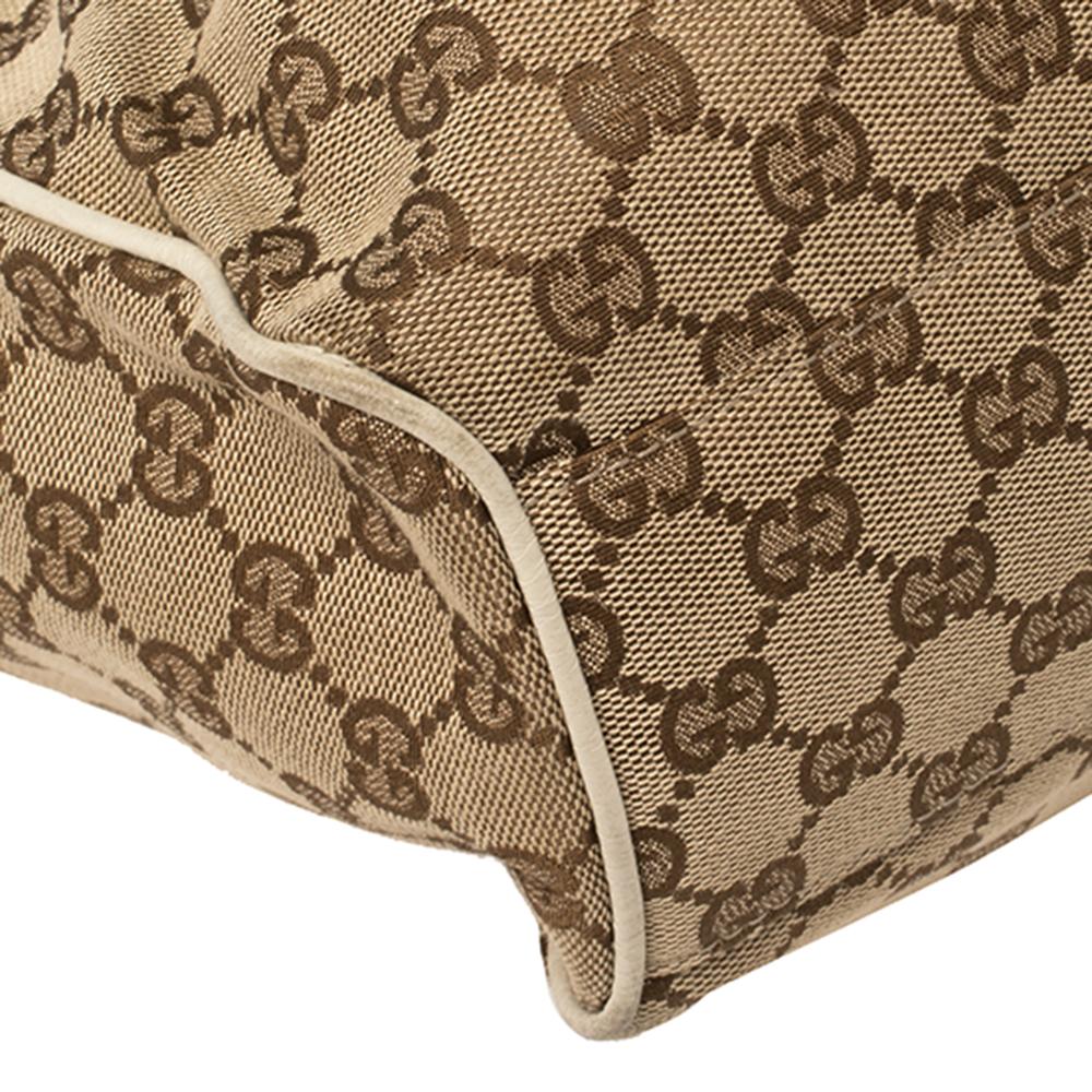 Gucci Beige GG Canvas and Leather Medium Sukey Tote 4