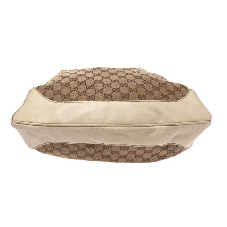 Gucci Beige GG Canvas and Leather Peggy Bamboo Hobo at 1stDibs | gucci ...