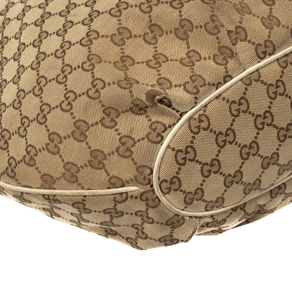 Gucci Beige GG Canvas and Leather Pelham Hobo 3