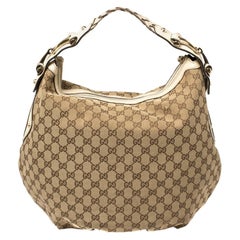 Gucci Beige GG Canvas and Leather Pelham Hobo