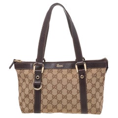 Gucci Beige GG Canvas And Leather Tote