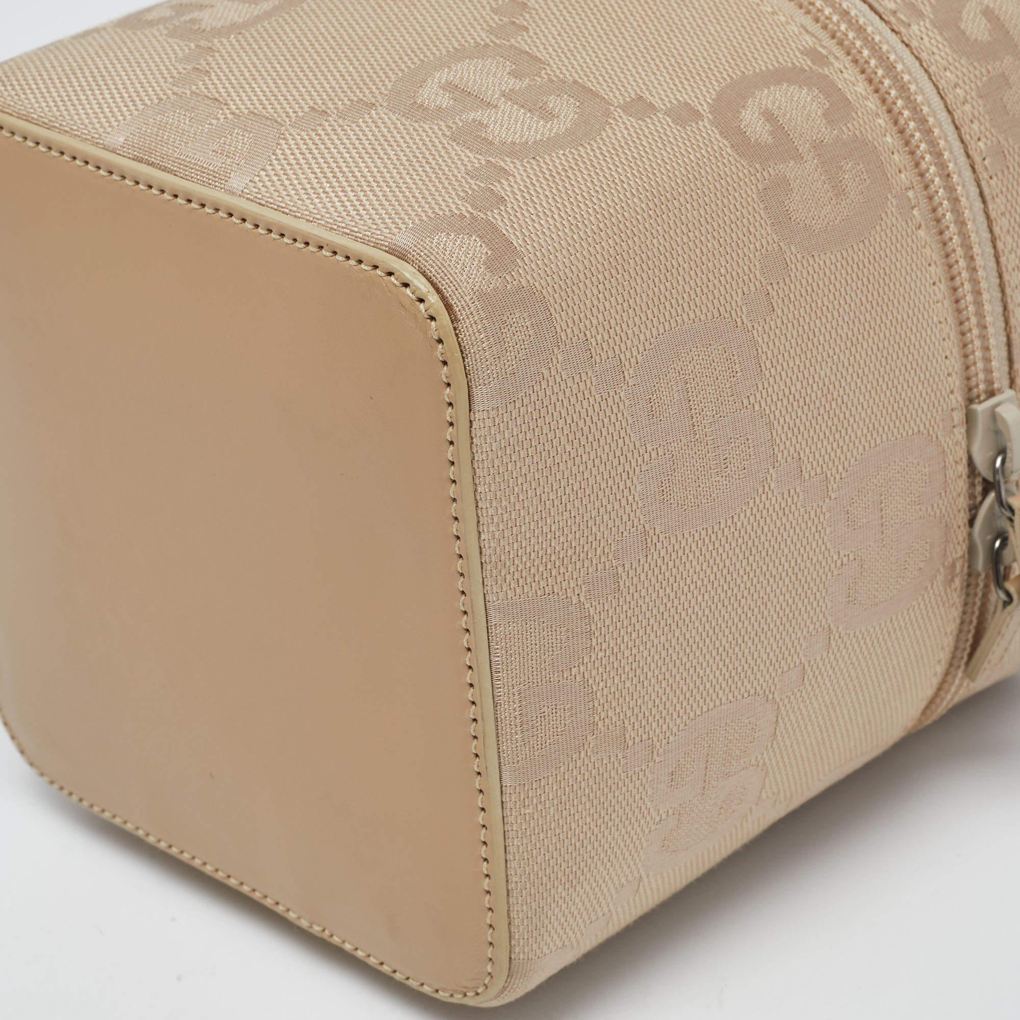 Gucci Beige GG Canvas and Leather Vanity Bag 2