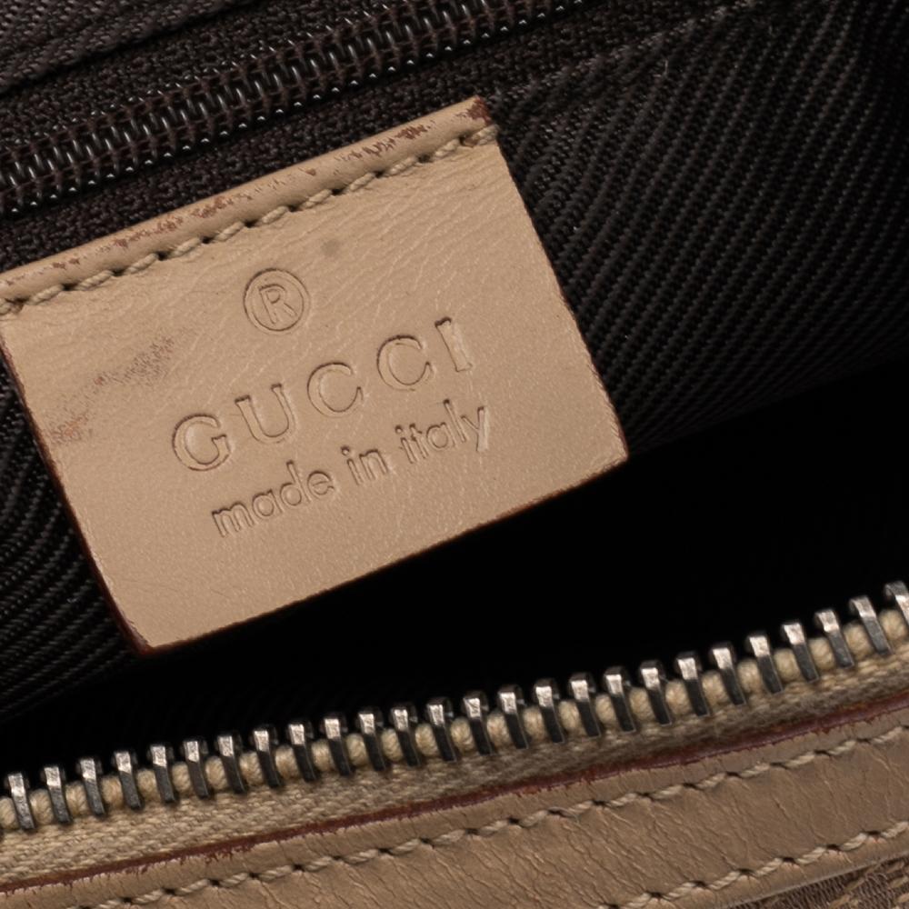 Women's Gucci Beige GG Canvas and Leather Vintage Shoulder Bag