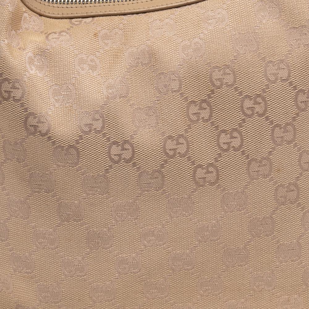 Gucci Beige GG Canvas and Leather Vintage Shoulder Bag 1