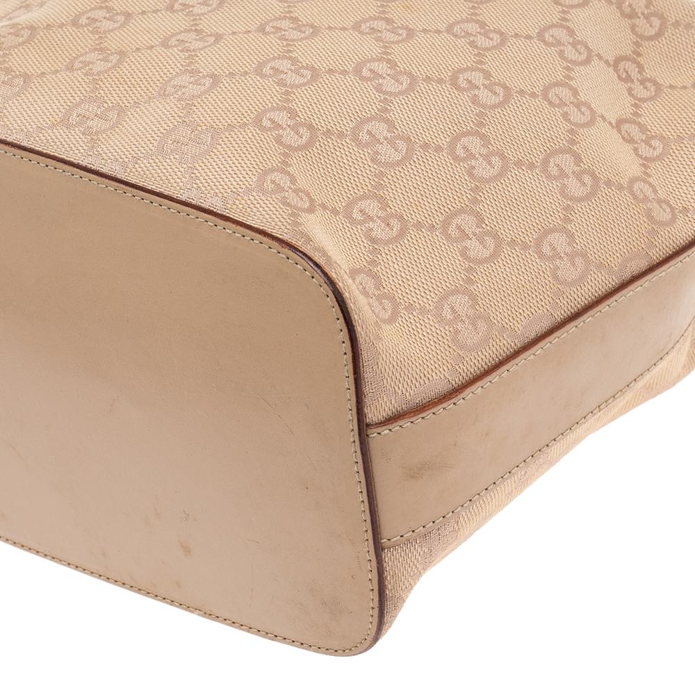 Gucci Beige GG Canvas and Leather Vintage Shoulder Bag 2
