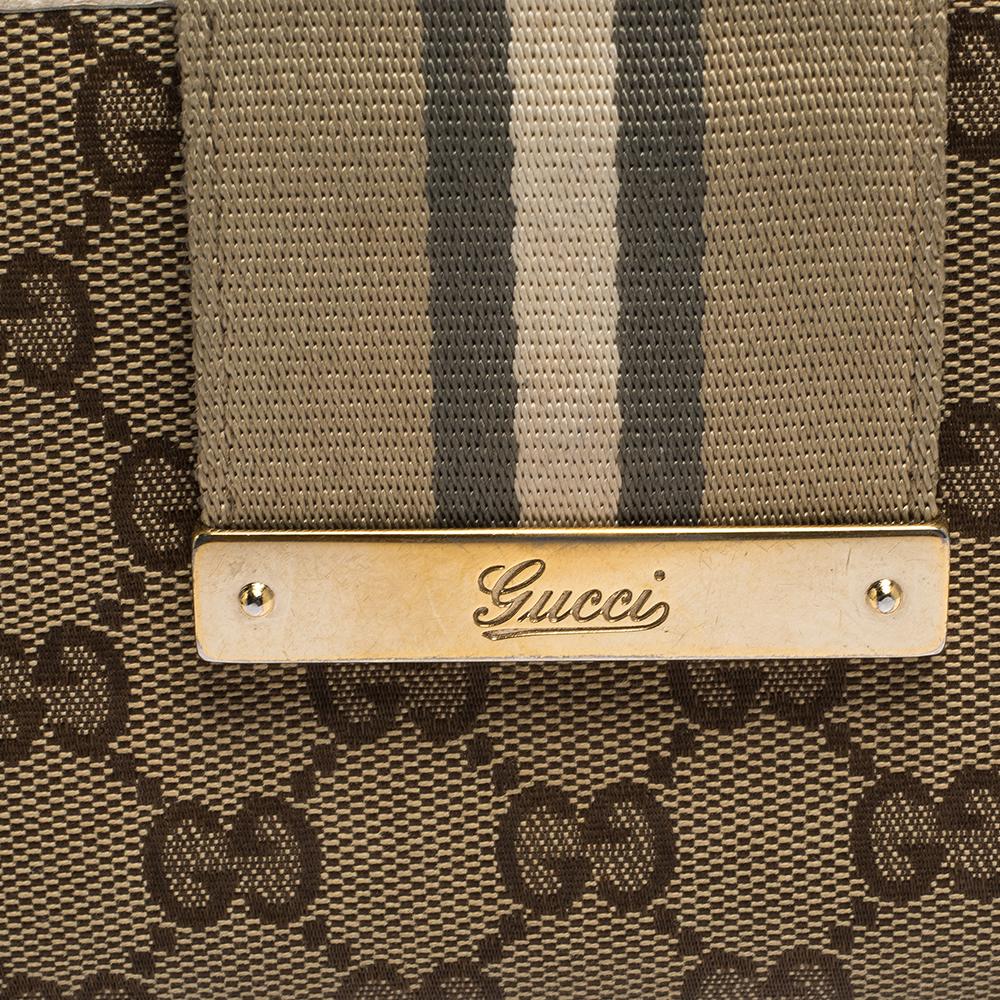 Gucci Beige GG Canvas and Leather Web Continental Wallet 4