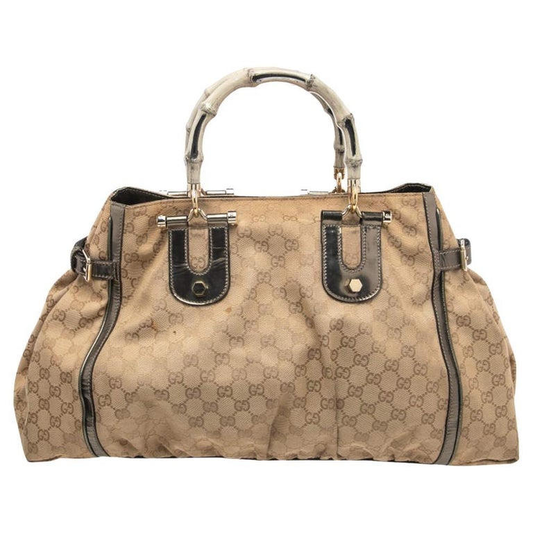 Gucci Bamboo Handle GG Brown Monogram Bag