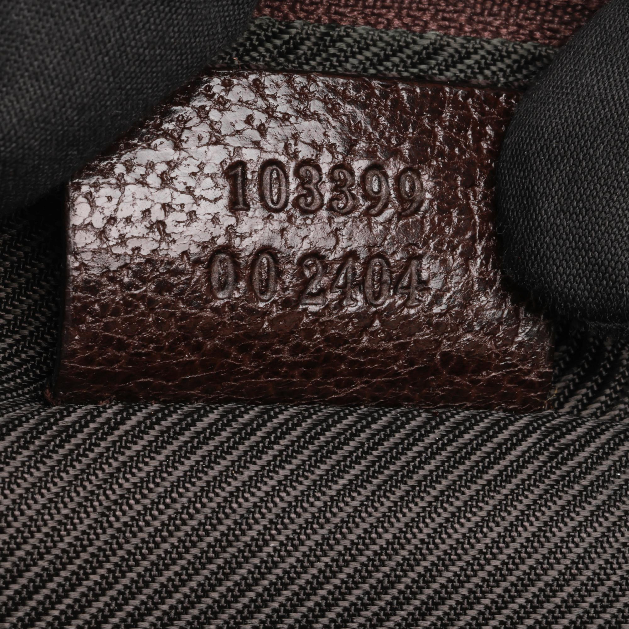 GUCCI Beige GG Canvas & Brown Calfskin Leather Vintage Small Pochette 5