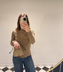 Gucci Beige GG Canvas & Calfskin Leather Minuet Mini Charm Pouch
