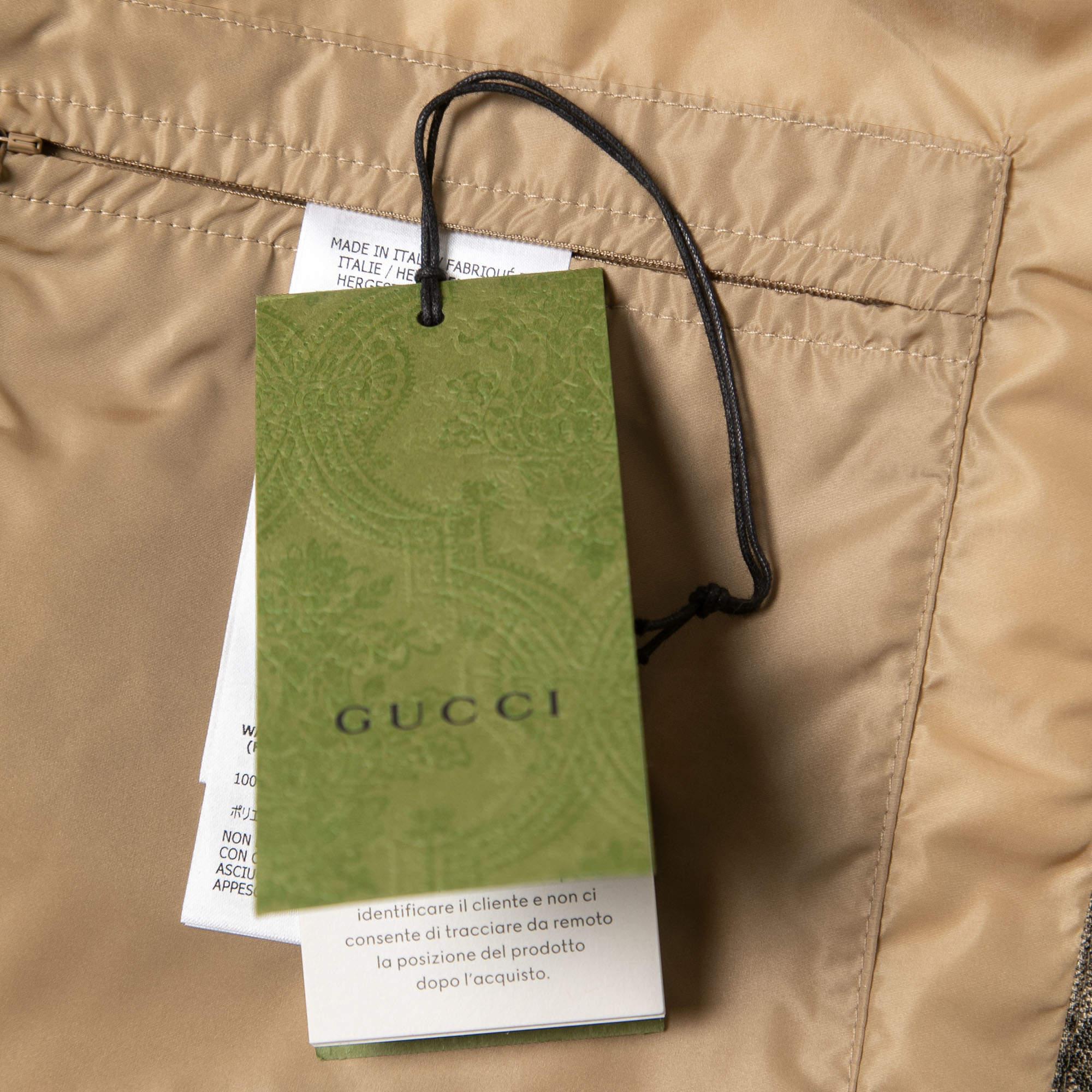 Gucci Beige GG Canvas Centrum Hooded Jacket XL 2