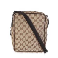 Gucci Beige GG Canvas Front Pocket Crossbody Messenger Bag