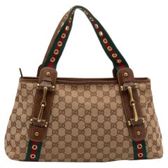 Gucci Beige GG Canvas Grommet Straps Pelham Tote