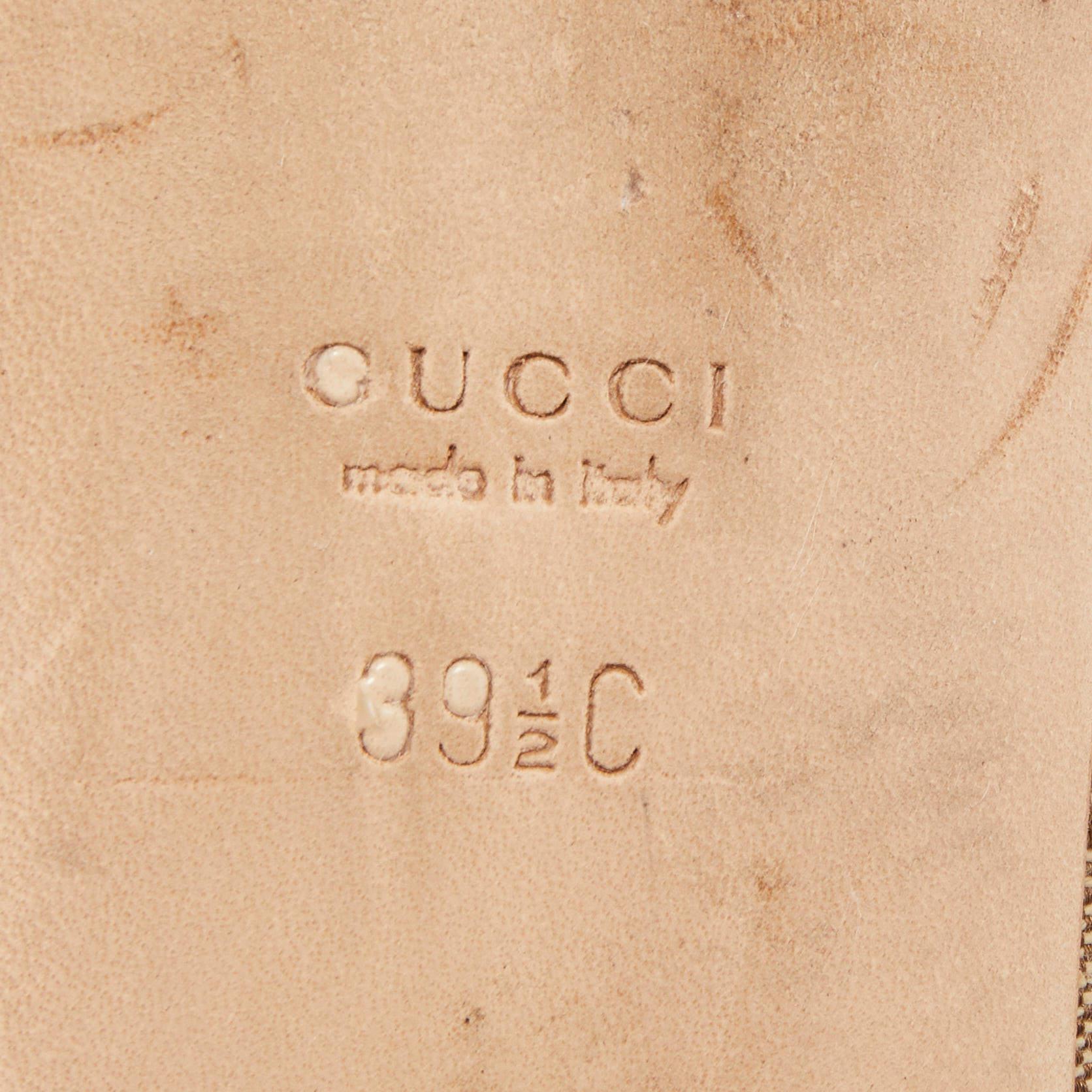 Gucci Beige GG Canvas Interlocking Ballet Flats  For Sale 3