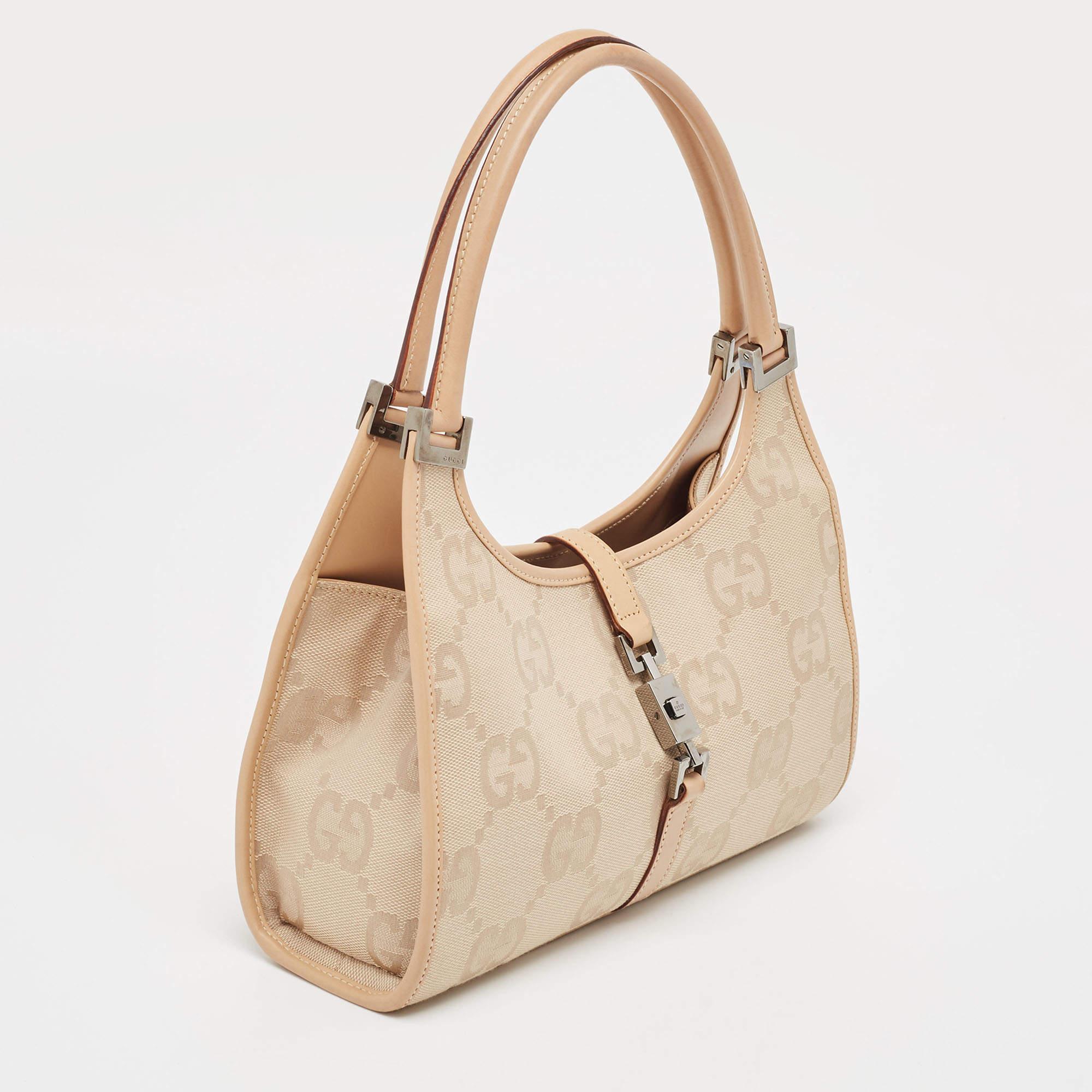 Gucci Beige GG Canvas Jackie Tote 5
