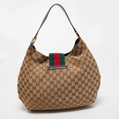 Gucci Beige GG Canvas Ladies Web Hobo