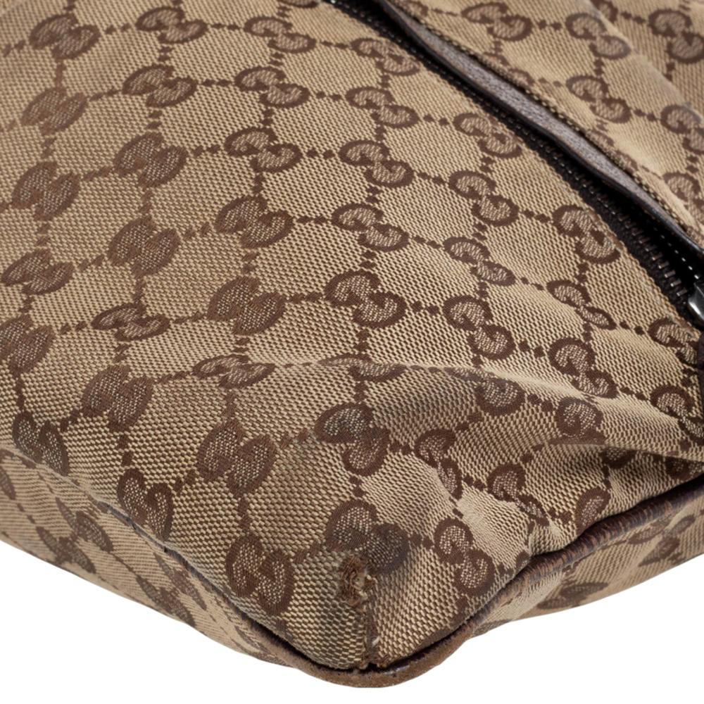 Gucci Beige GG Canvas Medium Web Double Pocket Messenger Bag 3