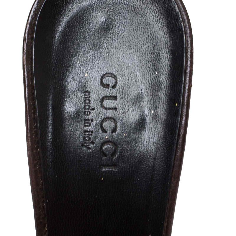 Gucci Beige GG Canvas Slip On Sandals Size 36 2
