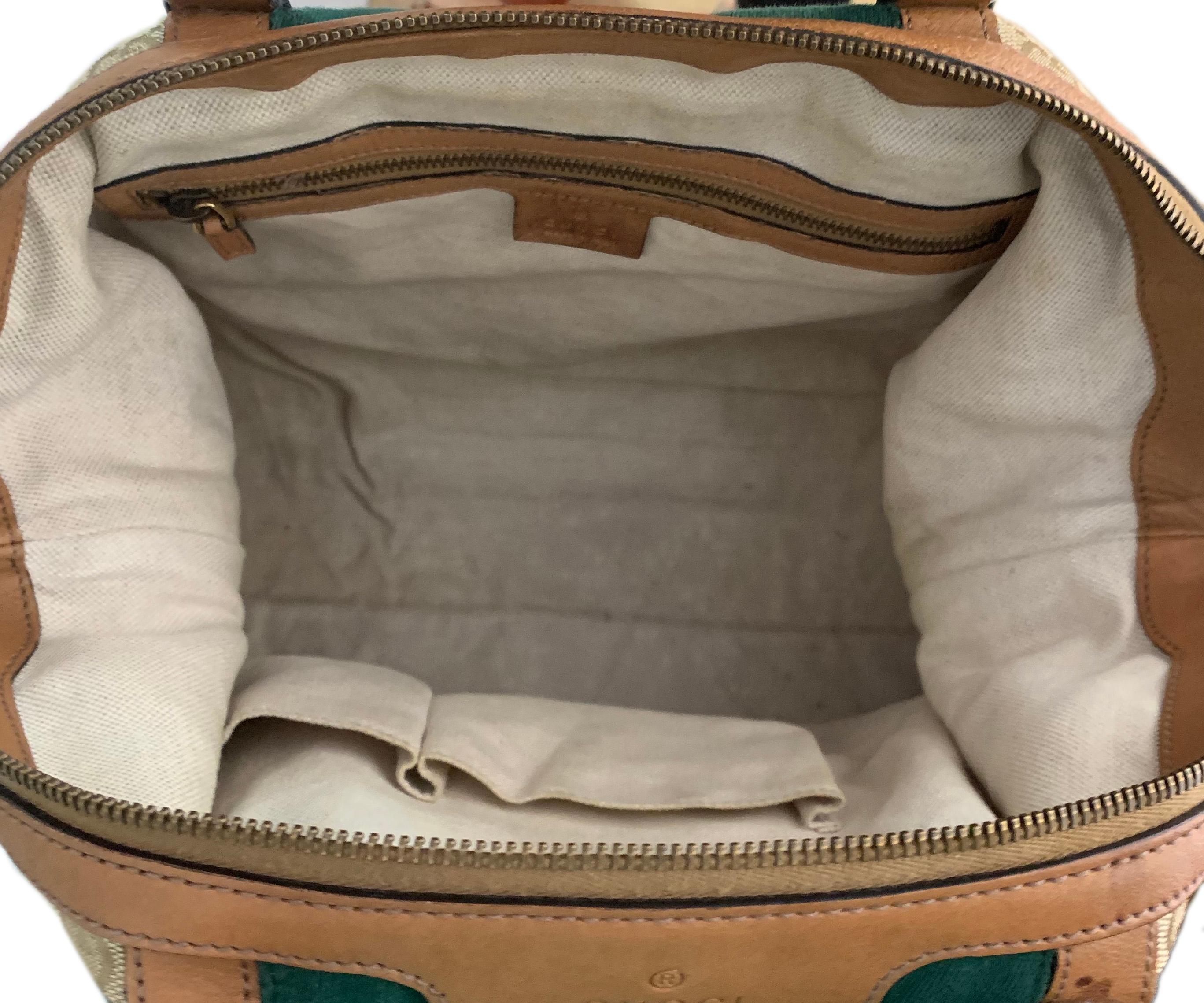Gucci Beige GG Canvas Vintage Web Rania Tote Bag w Strap 309621 rt. 1 820