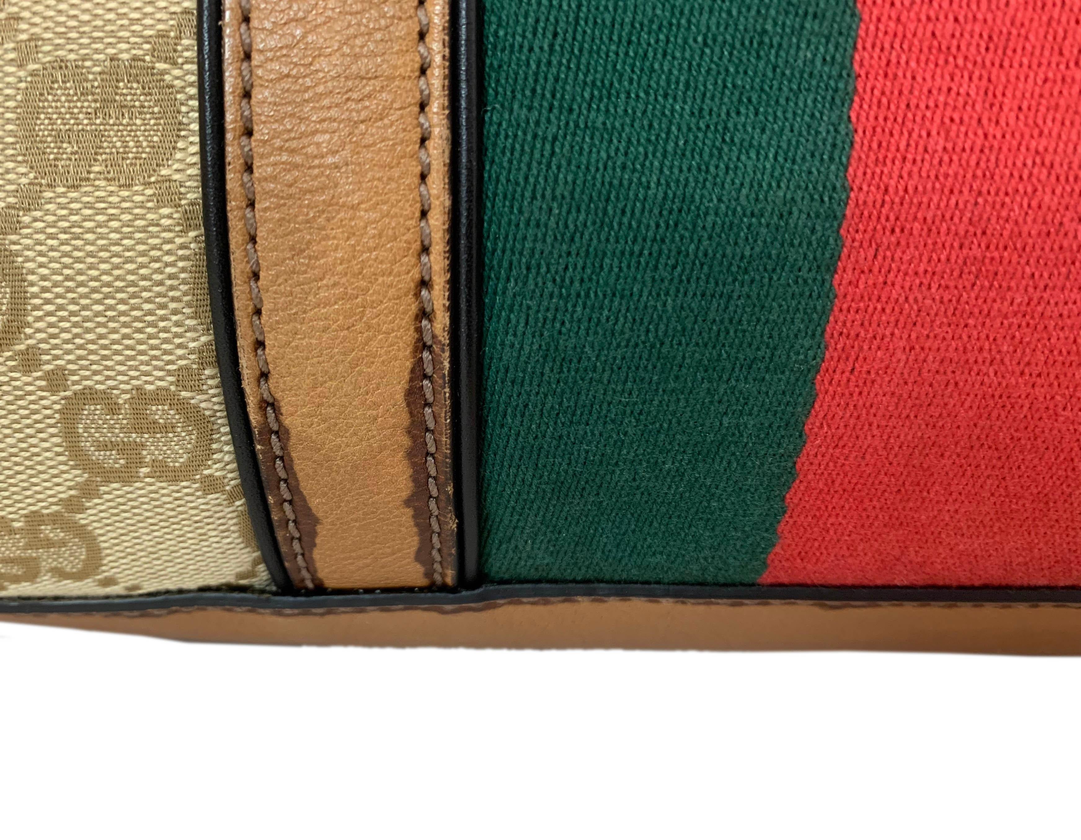 Gucci Beige GG Canvas Vintage Web Rania Tote Bag w/ Strap 309621 rt. $1, 820 In Good Condition In New York, NY