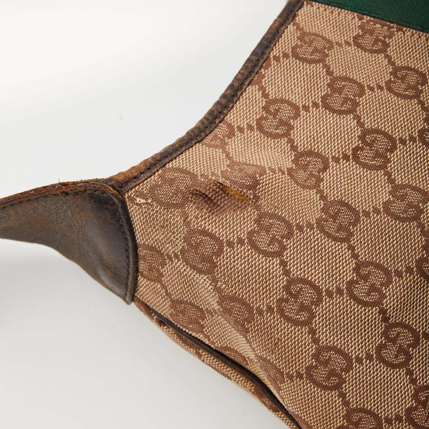 Gucci Beige GG Canvas Web Jackie Shoulder Bag Large For Sale at 1stDibs