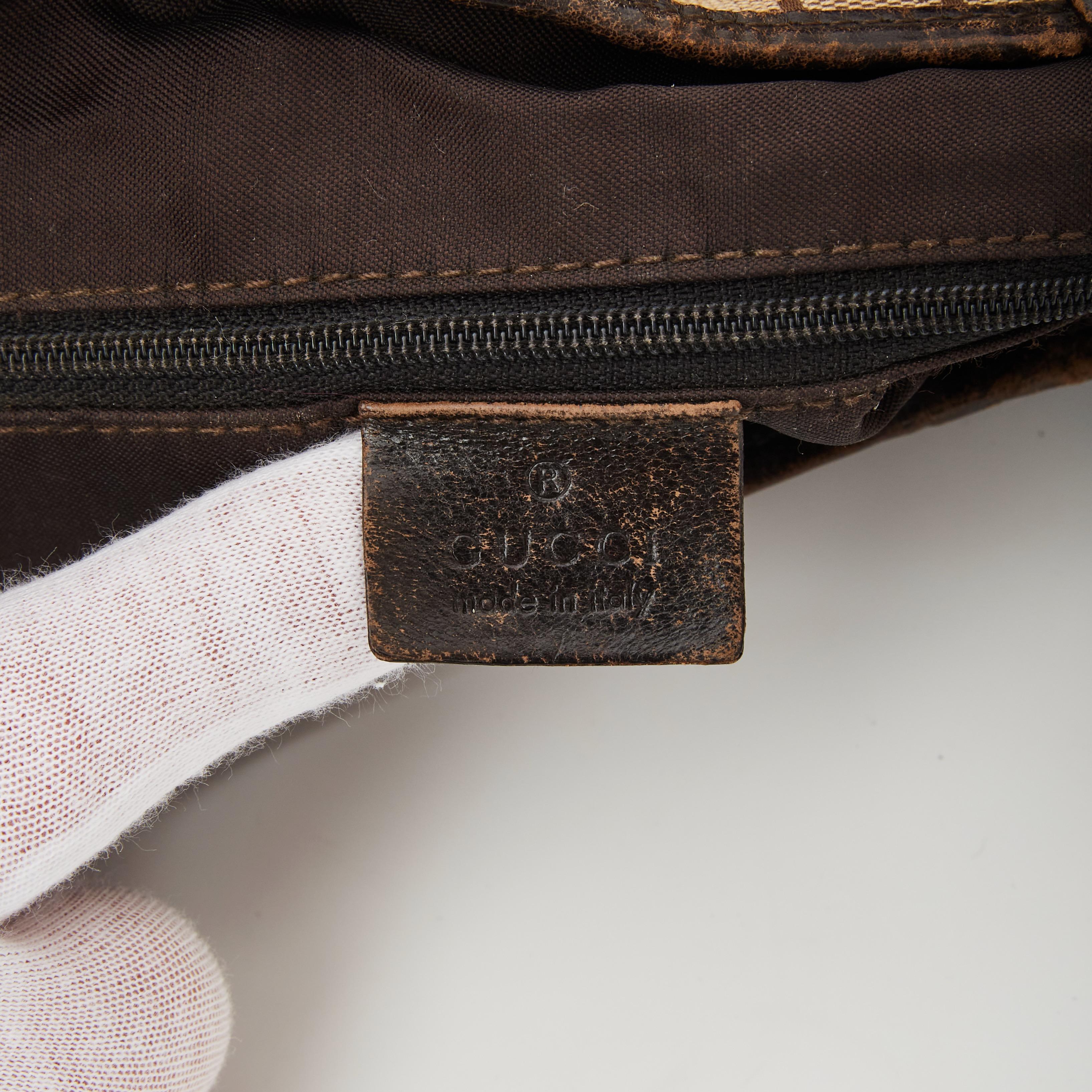 Gucci Beige GG Canvas Web Jackie Borsa a tracolla grande 4