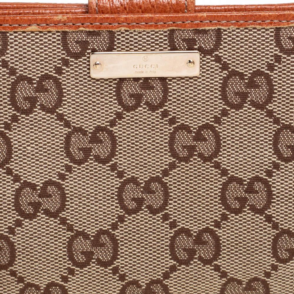 Gucci Beige GG Canvas Zip Around French Compact Wallet 3