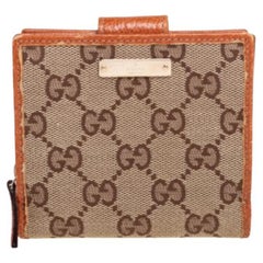 Gucci Beige GG Canvas Zip Around French Compact Wallet