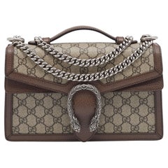 Gucci Beige GG Coated Canvas and Leather Dionysus Top Handle Bag