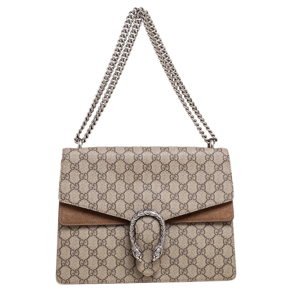 Gucci Chain Hobo GG Coated Canvas Large at 1stDibs