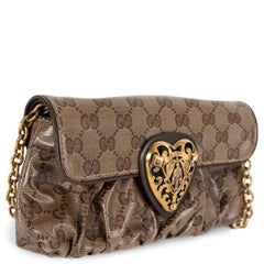 GUCCI beige GG Crystal canvas 2008 HYSTERIA POCHETTE Bag