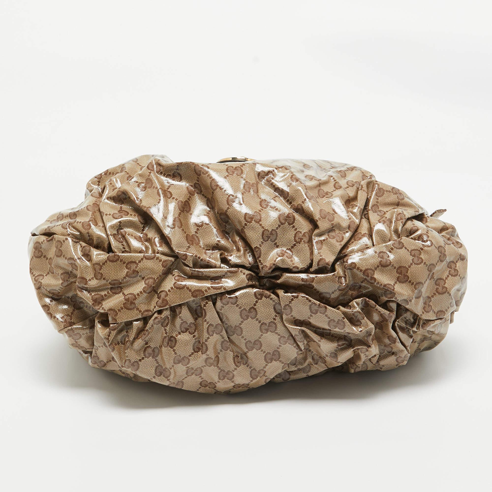 Gucci Beige GG Crystal Canvas Hysteria Hobo 5