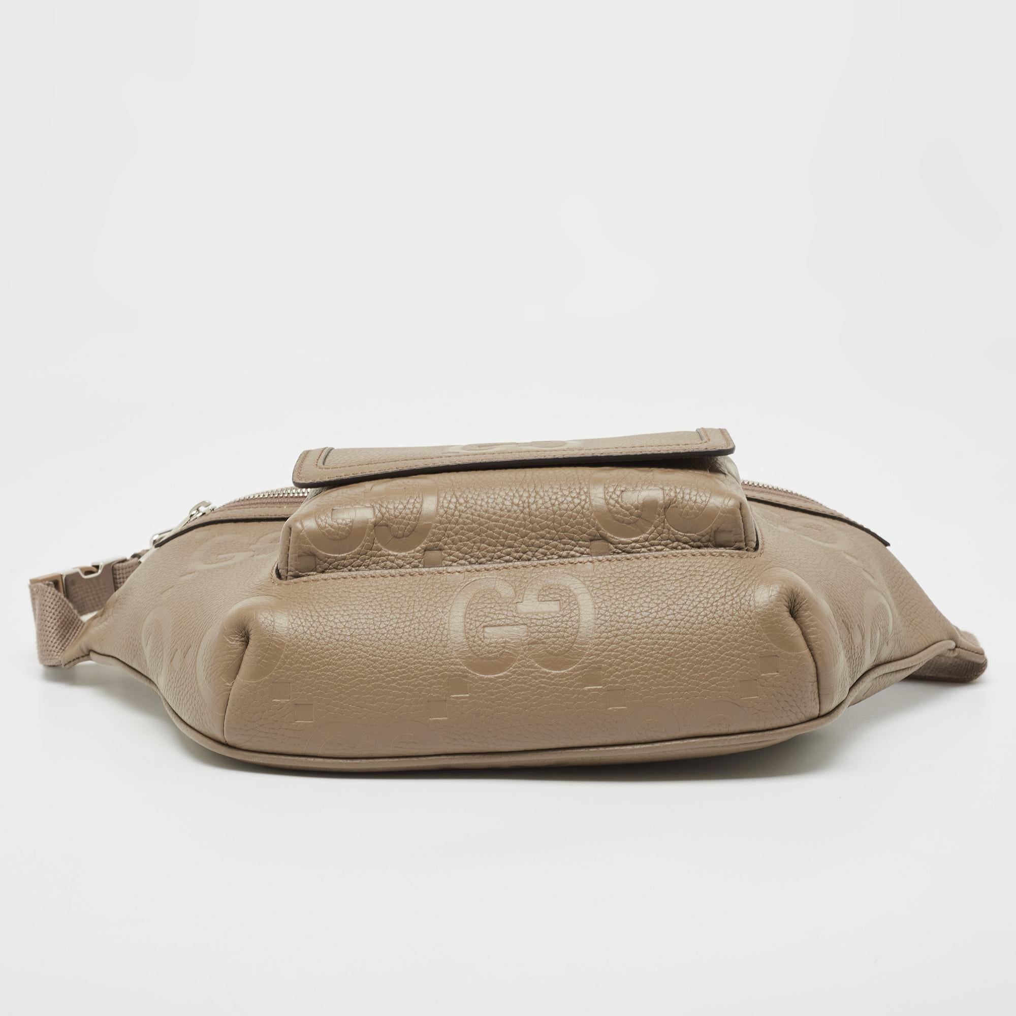 Gucci Beige GG Emblematic Jumbo Leather Belt Bag 6