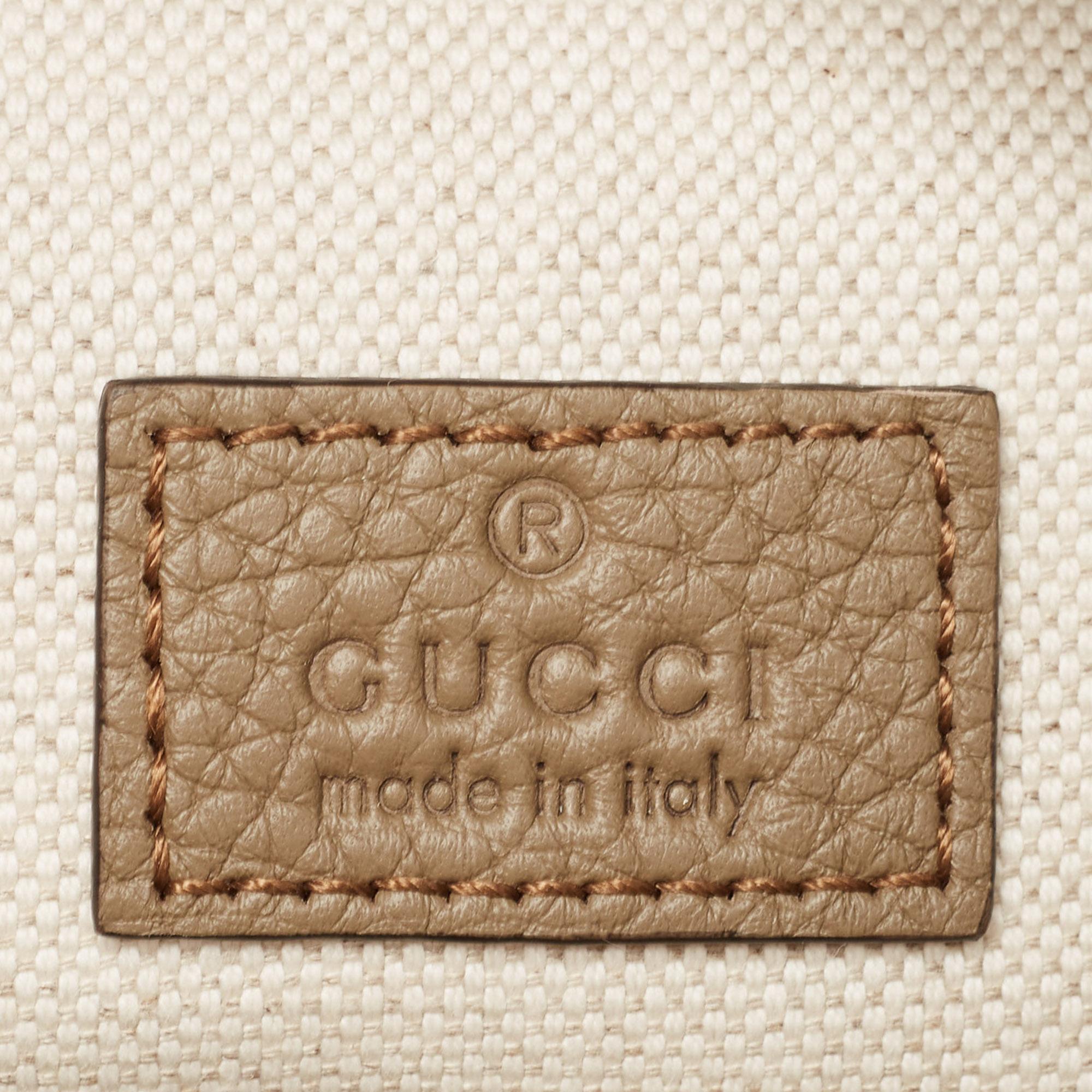 Gucci Beige GG Emblematic Jumbo Ledergürteltasche Damen im Angebot