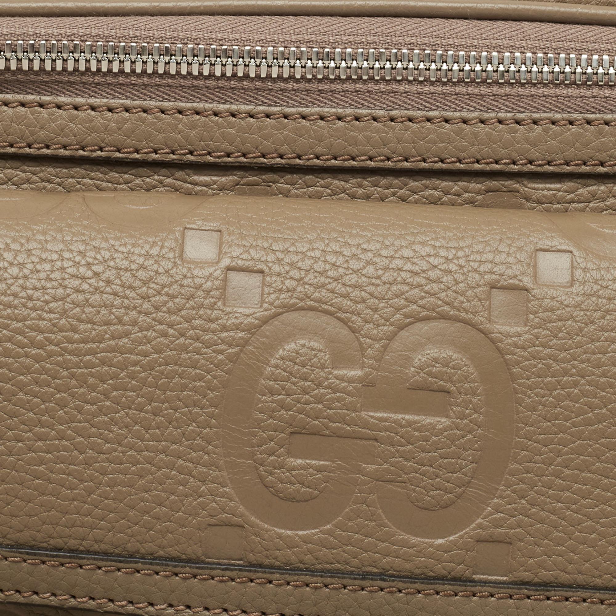 Gucci Beige GG Emblematic Jumbo Leather Belt Bag 4