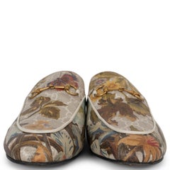 GUCCI beige GG FLORAL canvas PRINCETOWN Mules Shoes 41