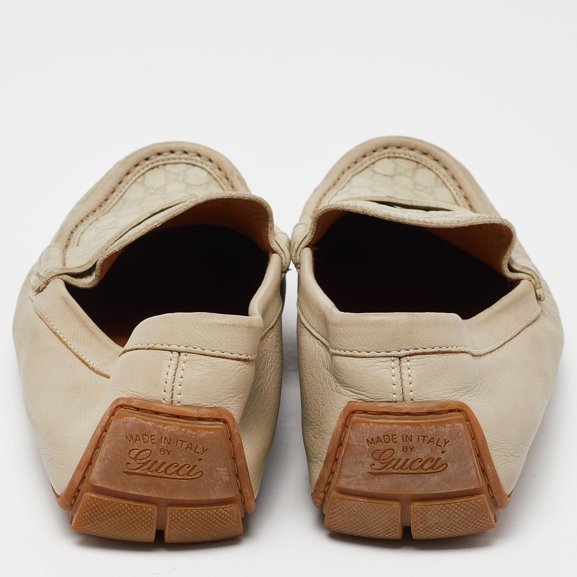 Mocasines Gucci Beige GG Piel Slip On Talla 38.5 en venta 1