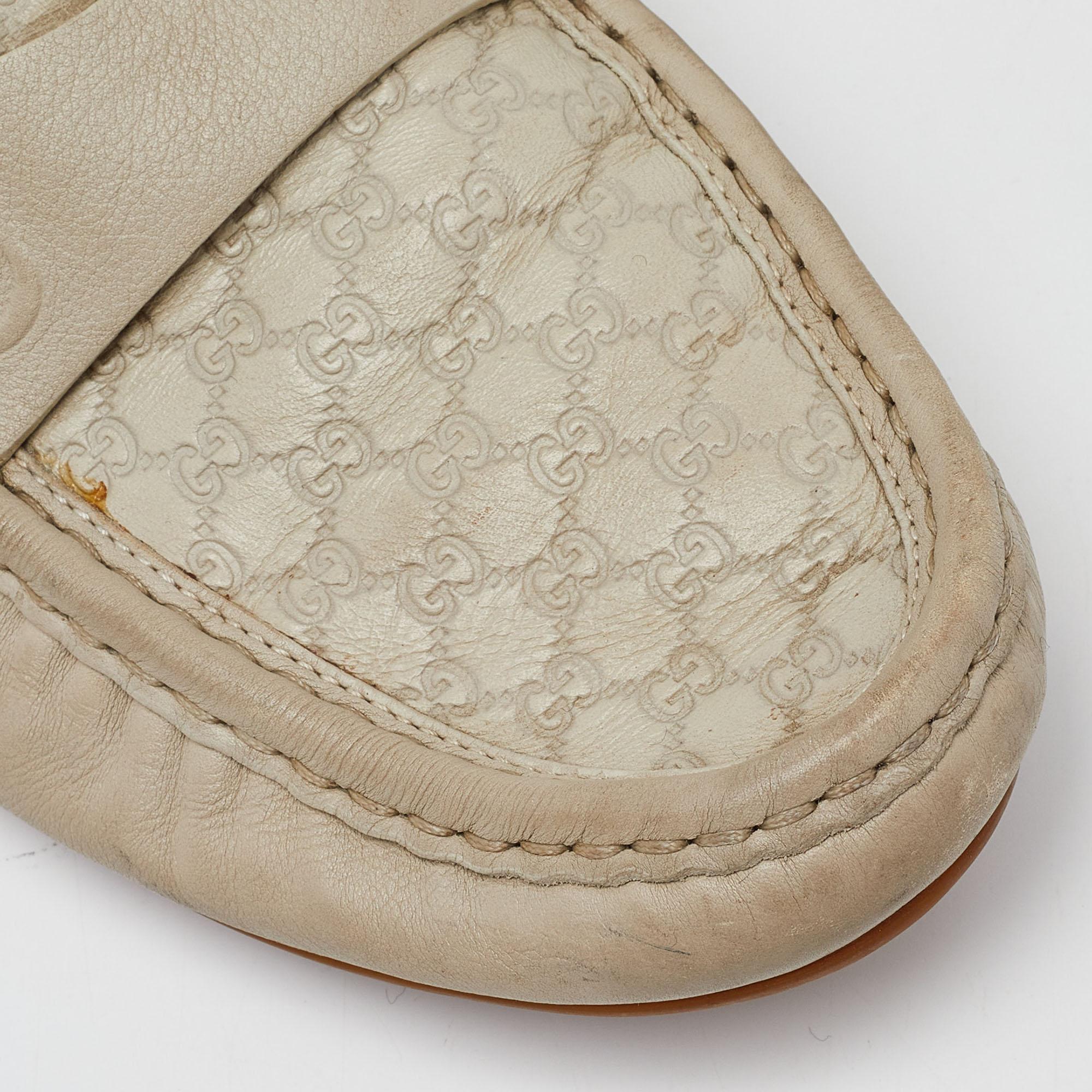 Mocasines Gucci Beige GG Piel Slip On Talla 38.5 en venta 3