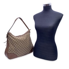 Gucci Beige GG Monogram Canvas Bree Large Hobo Tote Bag