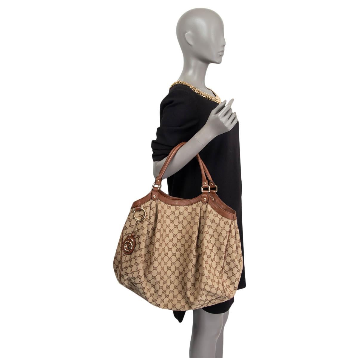GUCCI beige GG Monogram Canvas SUKEY LARGE Tote Bag 3