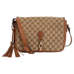 GUCCI beige GG MONOGRAM MARRAKECH MEDIUM MESSENGER Borsa a tracolla