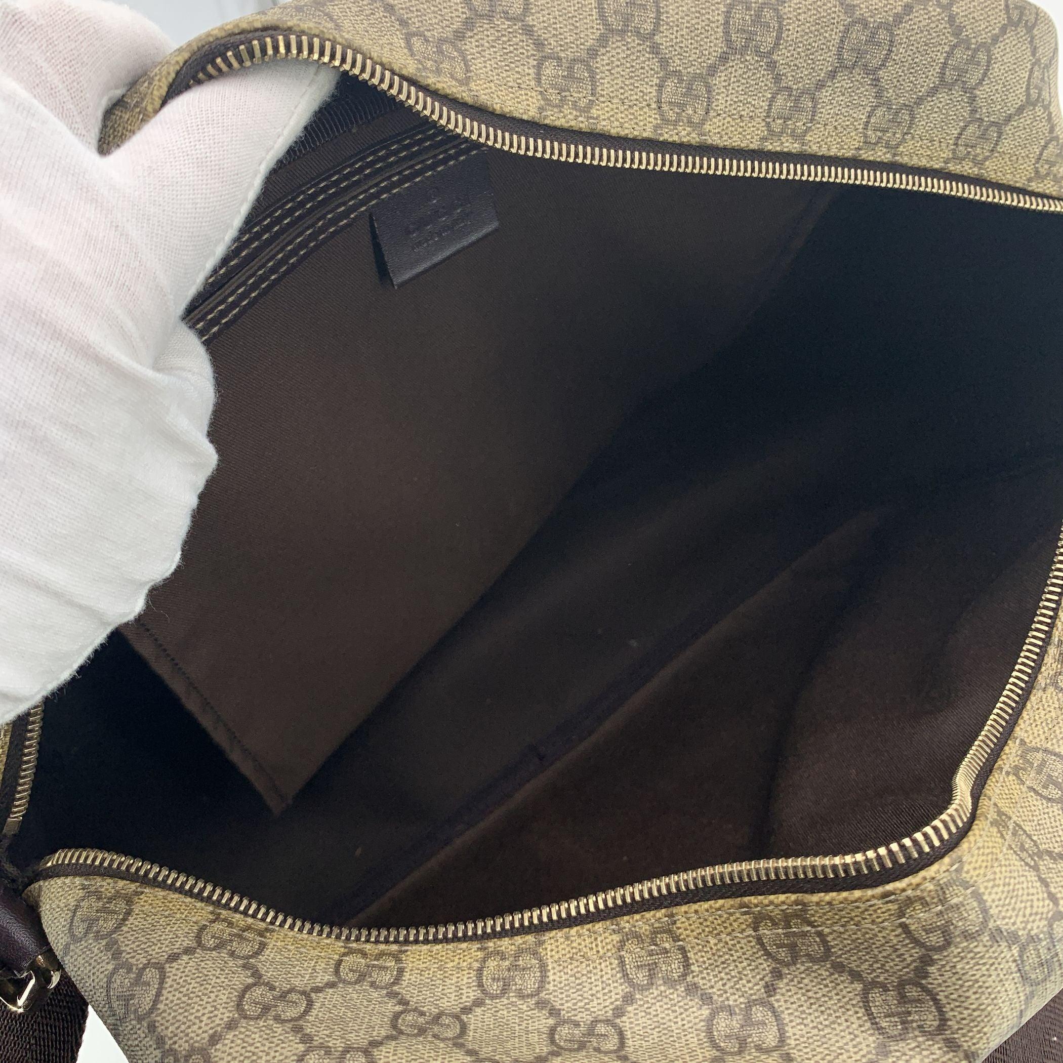 Gucci Beige GG Monogram Supreme Canvas Large Camera Bag 1